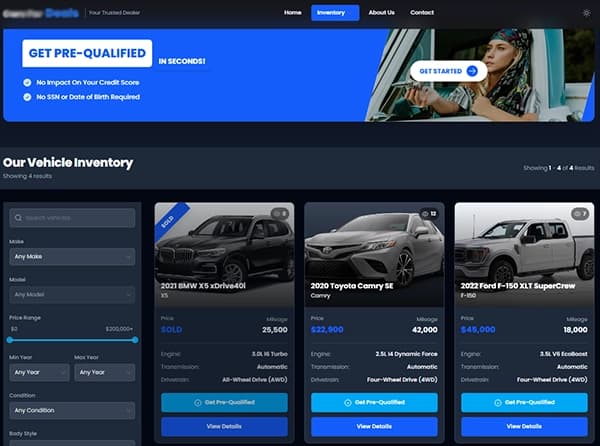 Screenshot of Explore a Sample Site